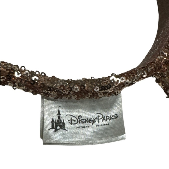 Retired Authentic Disney Parks Rose Gold Sequin Minnie Mouse Ear Headband - Picture 3 of 3